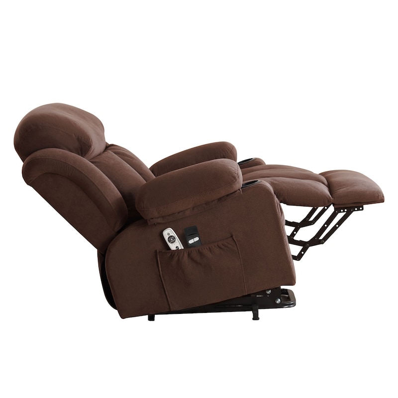Electric Recliner Chair with Massage and Heat, USB Port, Cup Holders and Side Pockets, Adjustable Vibration Modes and Heating
