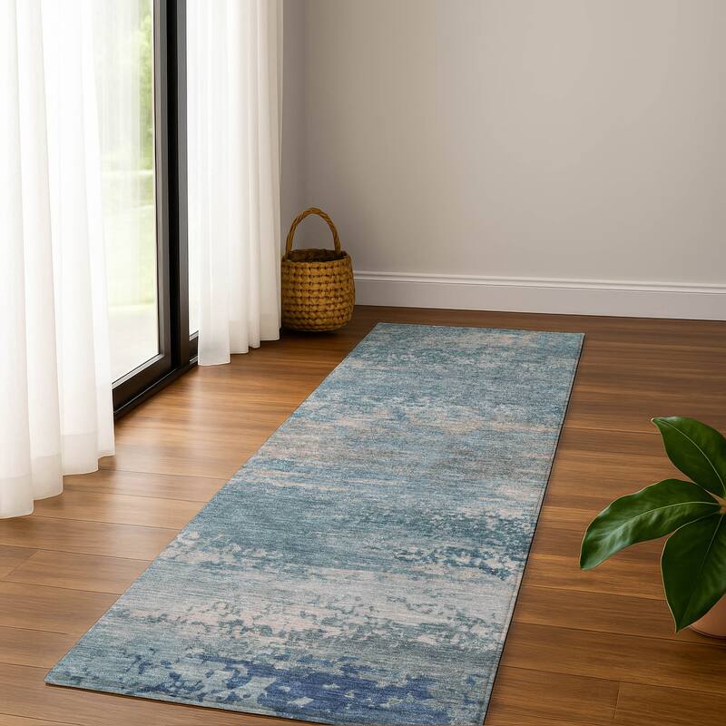 Premium Washable Super Soft Modern Casual Mayfield Rug - Sky - 2'3" x 7'6"