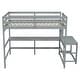 preview thumbnail 13 of 19, Full Size High Loft Bed with Built-in Desk and Ladders