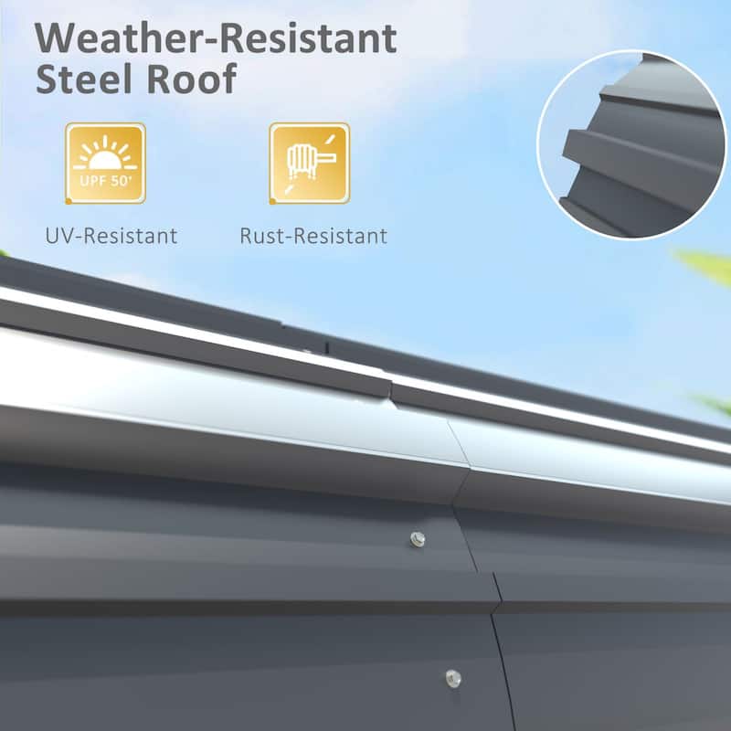 VEIKOUS 20x20 FT Heavy Duty Metal Carport, Weatherproof & Rust-Resistant Garage Carport - 20×20FT