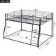 preview thumbnail 7 of 11, Full XL Over Queen Low Bunk Bed with Sloping Stairs, Black Metal Frame