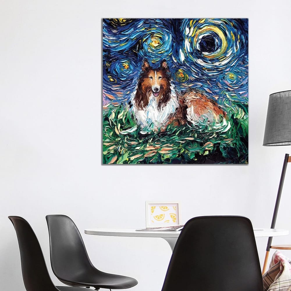 iCanvas "Collie Night" by Aja Trier Canvas Print