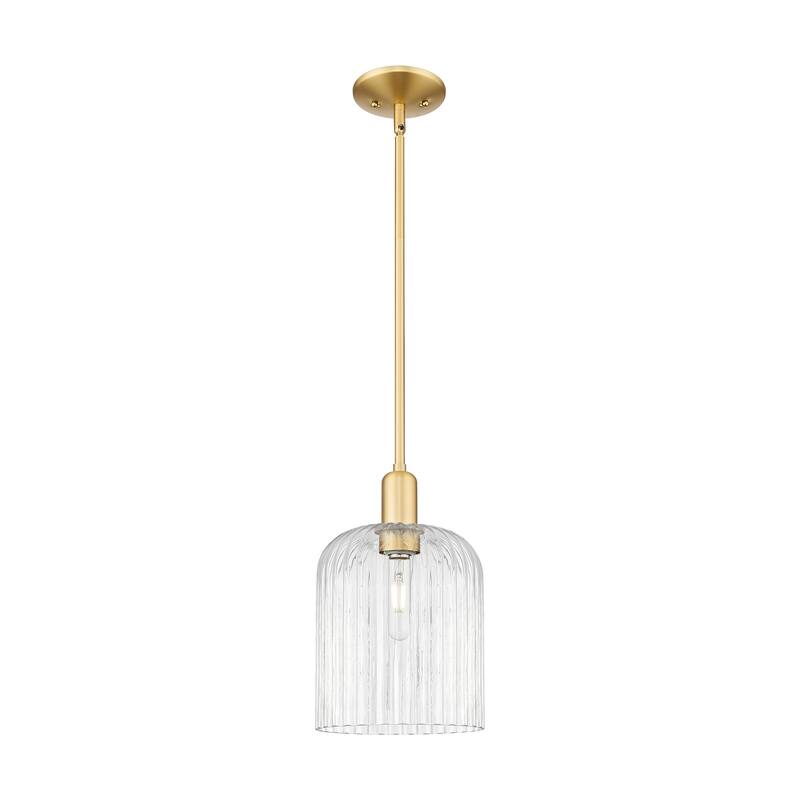Innovations Lighting 716-1S-13-8 Bridal Veil Pendant Bridal Veil 8" - Satin Gold / Clear