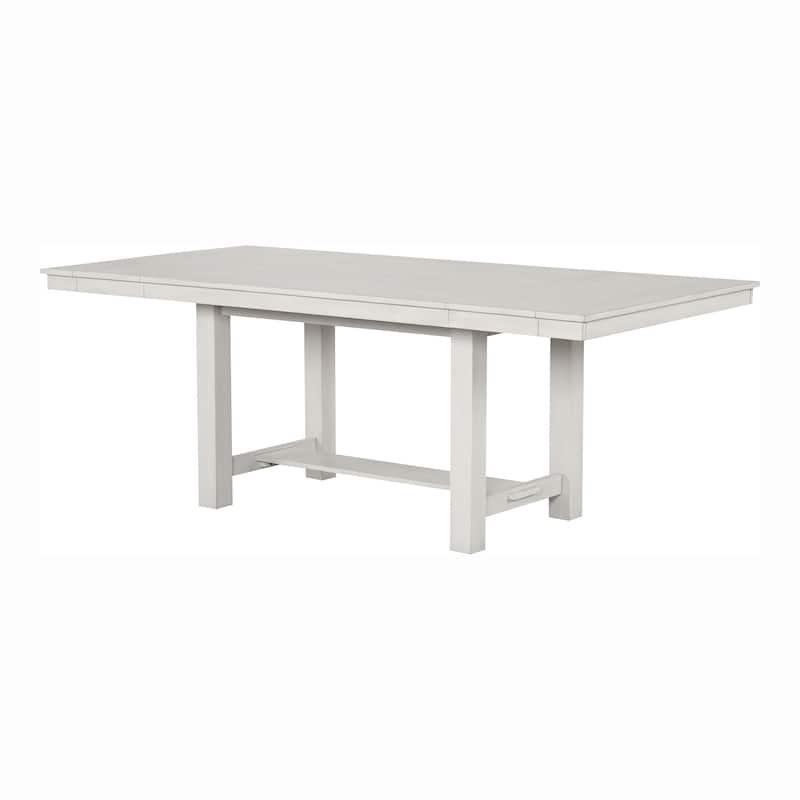 Furniture of America Hesnly Farmhouse 5-Piece Rustic White Oak Wood Extendable Dining Set
