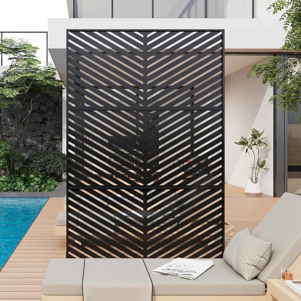 Freestanding Weatherproof Garden Divider Panel Privacy Screen, Fence for Patio Deck Backyard, Parallel Style