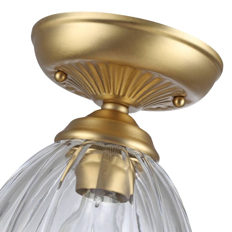 Golden Lighting Audra 1-light 7in Semi-Flush Mount in Brushed Champagne Brass - Brushed Champagne Bronze - 1-Light 7" Semi-flush