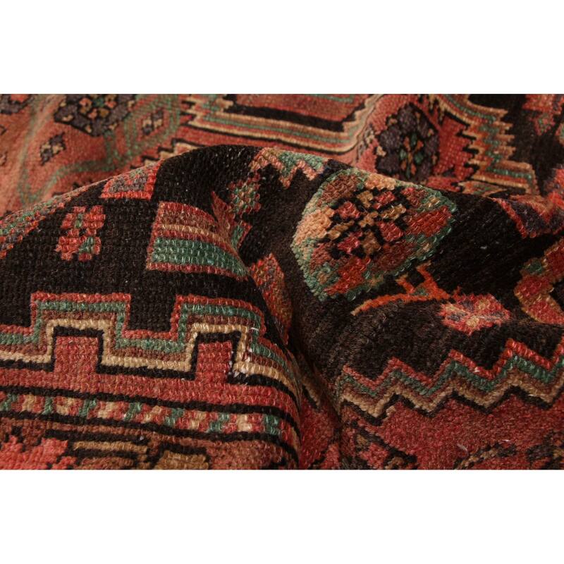 ECARPETGALLERY Hand-knotted Andelz Black, Red Wool Rug - 4'4 x 8'4