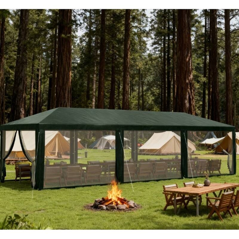 GDFStudio Outdoor Aurelia Party Tent with Cathedral Roof and Removable Sidewalls