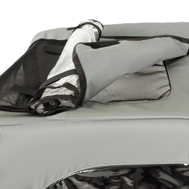 Outdoor Heavy Duty Collapsible Pet Bike Trailer with 16-Inch All-Terrain Wheels & Universal Hitch, Foldable Dog Carrier Cart