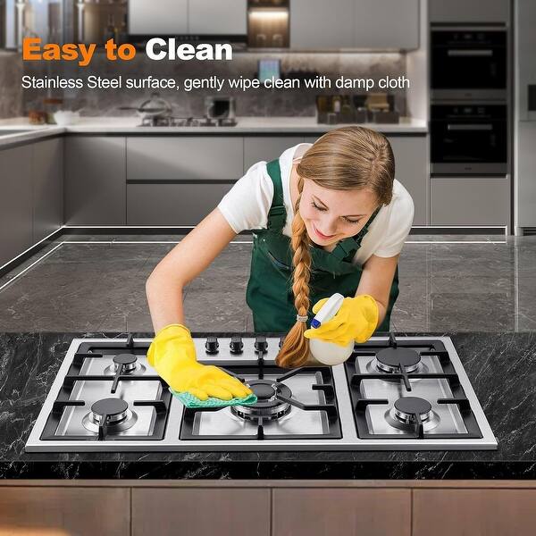 36 Inch Gas Cooktop, Aharlika Gas Stove Top Bulit-in With 5 Burner