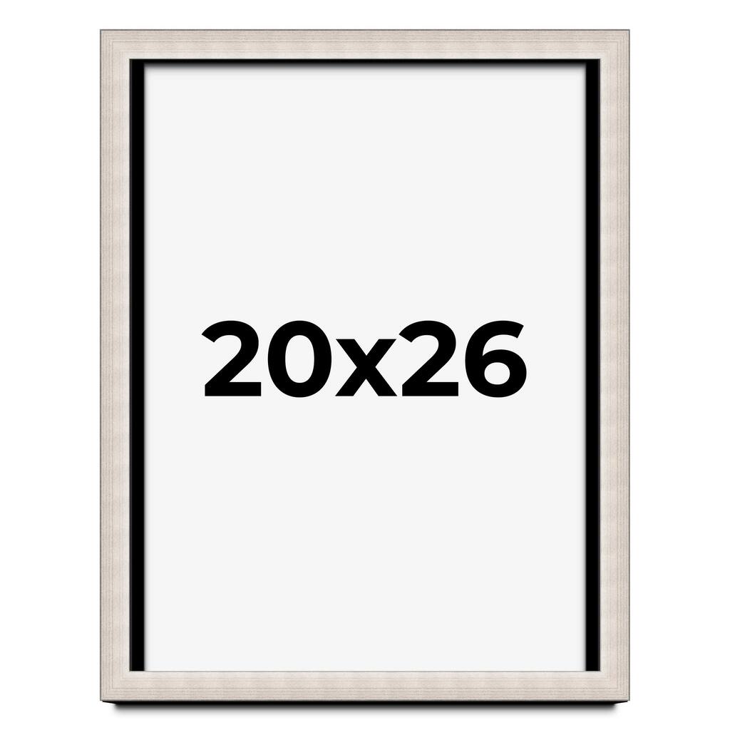 20x26 Shadow Box Frame Silver Real Wood Contemporary Shadowbox Display Frame UV Acrylic Front Acid Free Backing and Hardware