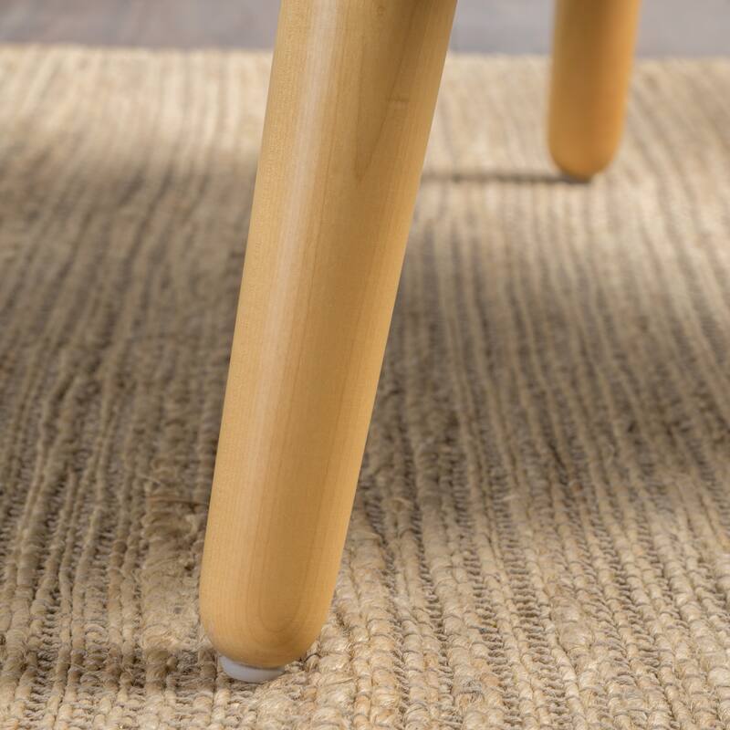Polyester Mid-Century Armchair with Button-Tufted Back, Solid Wood Legs and High-Density Foam Seat