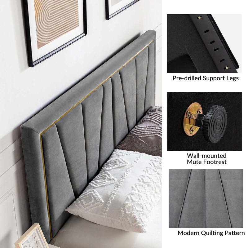 Eberhard Upholstered Tufted Contemporary Adjustable Wall-Mounted Headboard By HULALA HOME