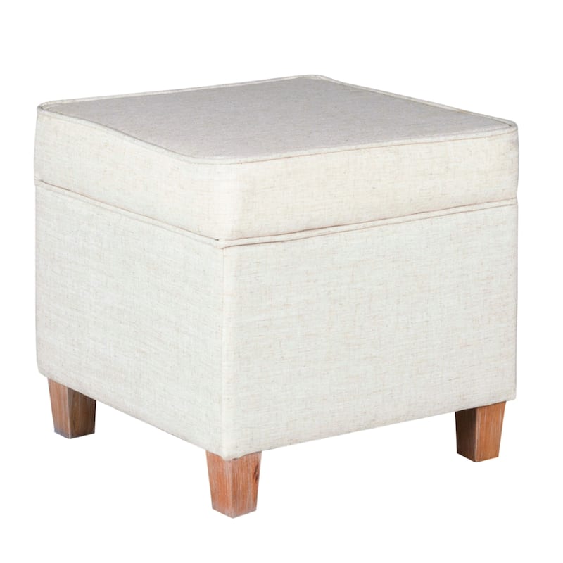 Carson Carrington Hassel Square Storage Ottoman Wood Legs