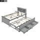 preview thumbnail 20 of 26, Twin Size Platform Kids Bed Frame with Storage Headboard, USB, Twin Size Trundle and 3-Drawers for Bedroom, White