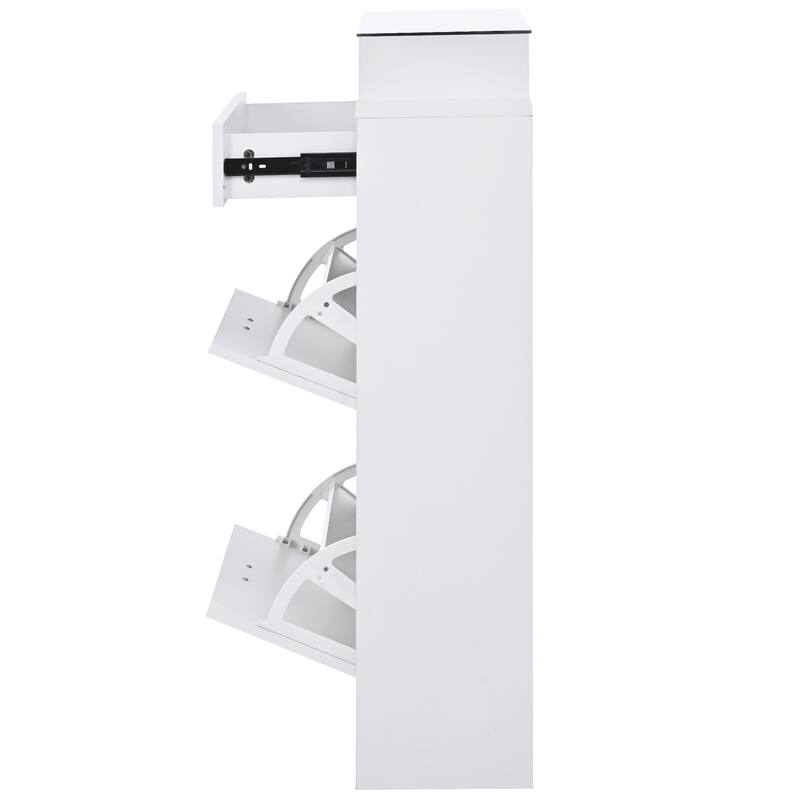 Slim Entryway Organizer with 2 Flip Drawers