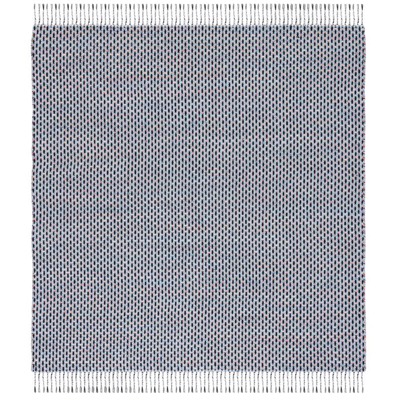 SAFAVIEH Handmade Montauk Wakely Casual Rug - 6' Square - Blue/Black