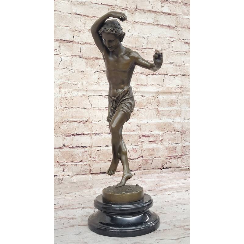 Young Boy Clical Dancer - Hot Cast Bronze Figure Sculpture By Duret