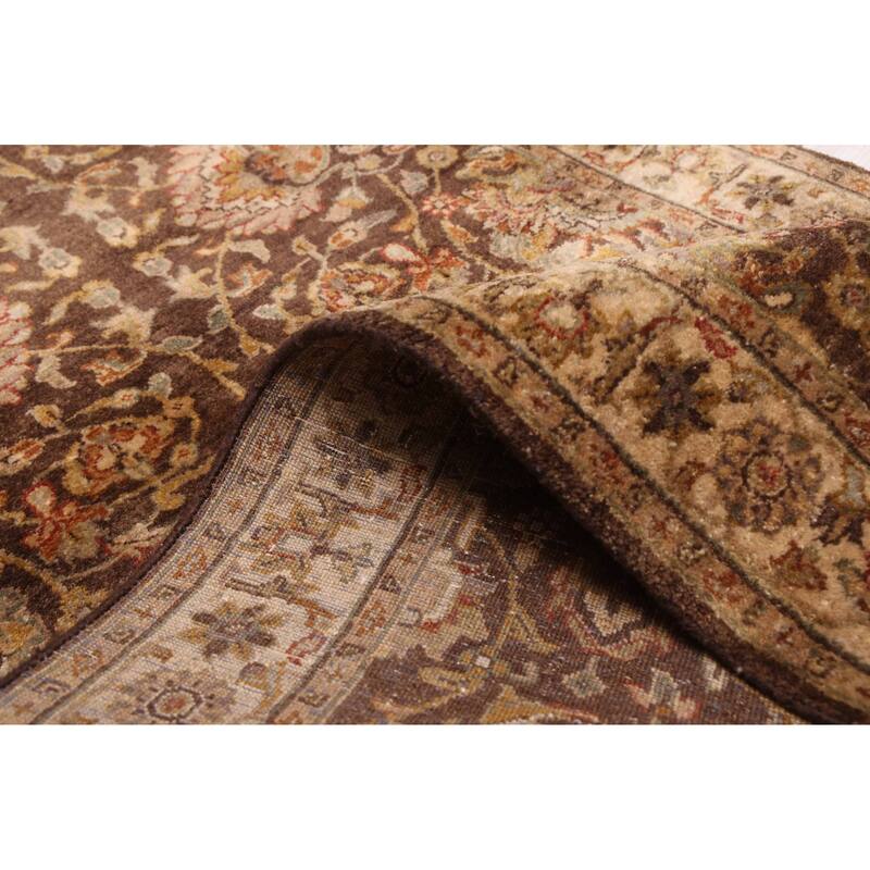 ECARPETGALLERY Hand-knotted Mirzapur Dark Brown Wool Rug - 2'8 x 9'10