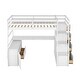 preview thumbnail 12 of 11, Multifunctional and Useful Design Loft Bed with Stairway, Maximized Storage Space, Twin Size, White