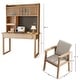 preview thumbnail 10 of 8, Kids Study Desk with Hutch,Student Writing Desk Workstation, Natural,Ash Wood