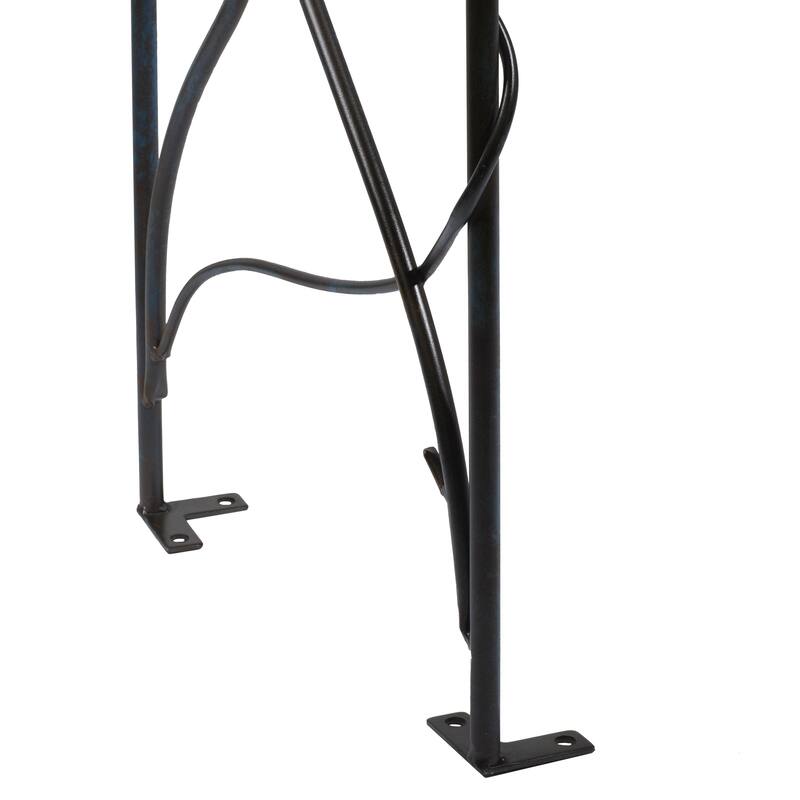 Metal Bird Indoor Outdoor Arched Garden Arbor with Sculpted Branches - Black - Roche River Decor