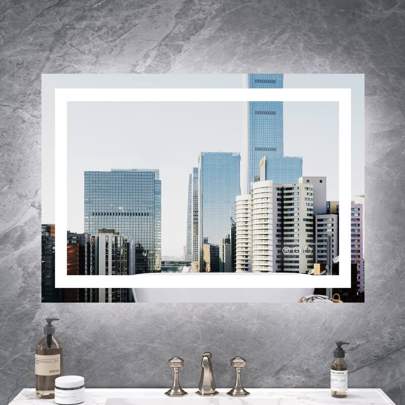 QuivaraView LED lights Frameless Wall Mounted Bathroom Vanity Mirror