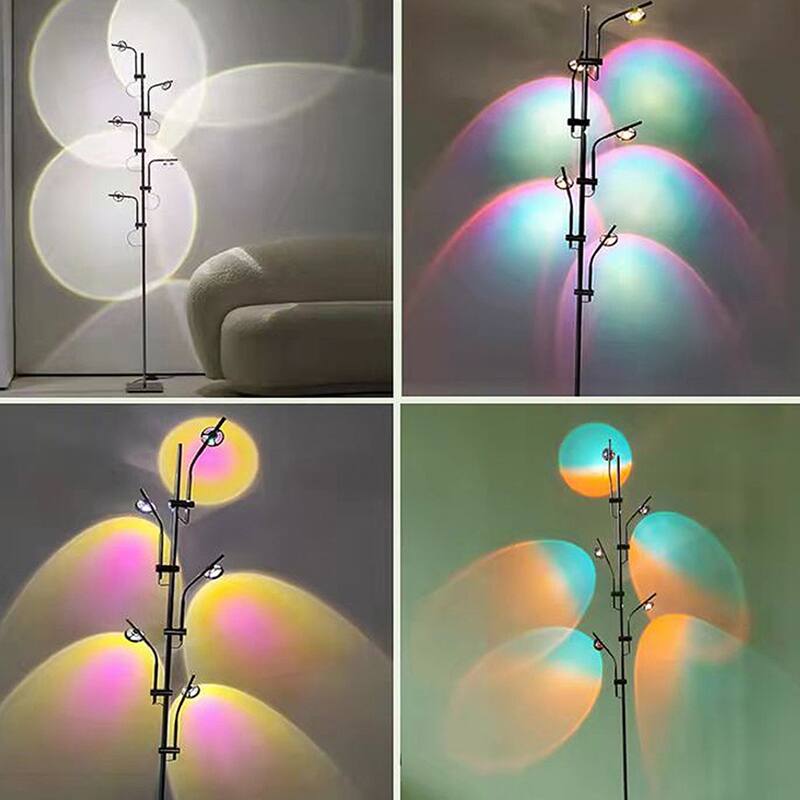 Multi Head Halo Projector Floor Lamp with RGB Filters - 71" H