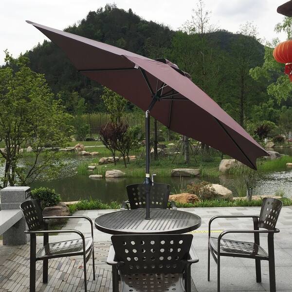 charcoal grey patio umbrella 8'x10' Classic Umbrella