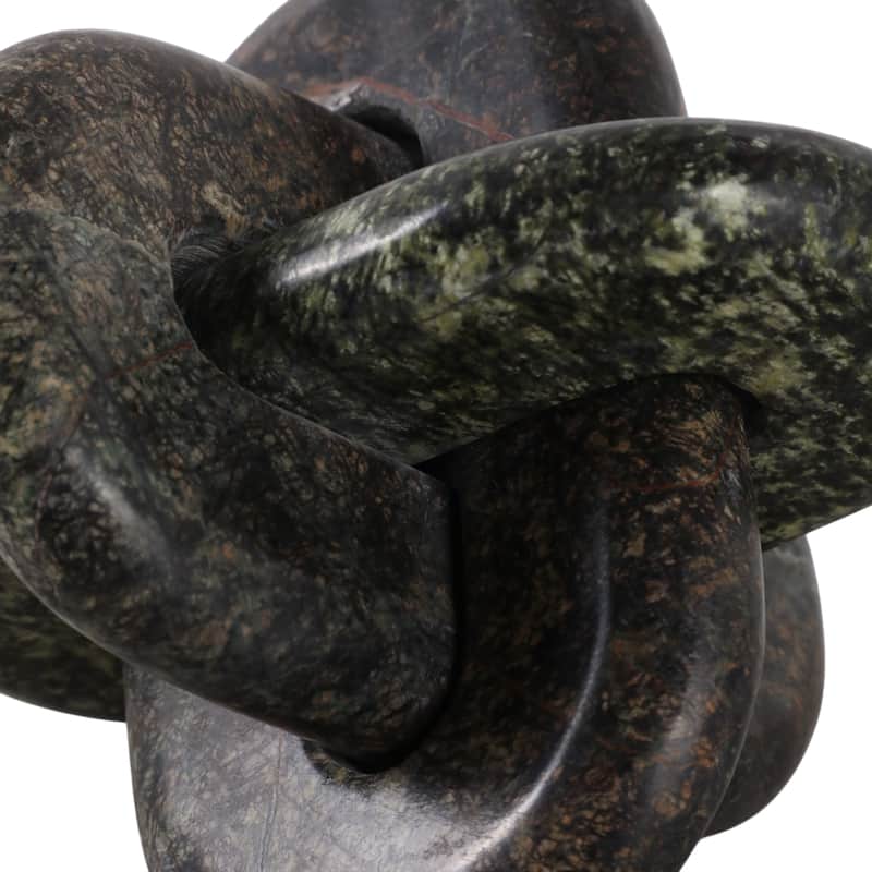 Stone Marble Modern Sculptural Decorative Object Interlocking Design - 6" x 6" x 6"