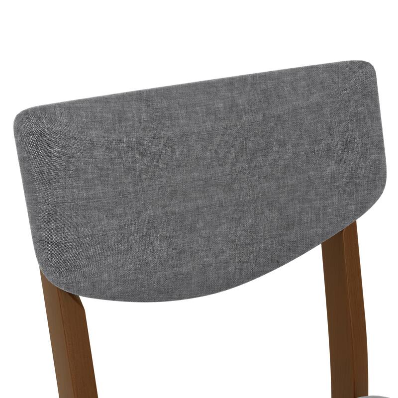 4-Piece Rustic Farmhouse Dining Chair - Solid Wood Frame with Fabric Cushion, Upholstered Accent Chair for Kitchen