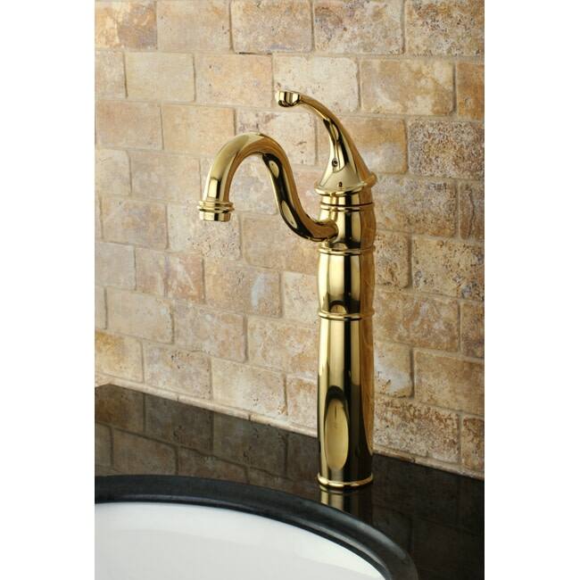 Kingston Brass Georgian Vessel Faucet with Deck Plate and Metal Lever