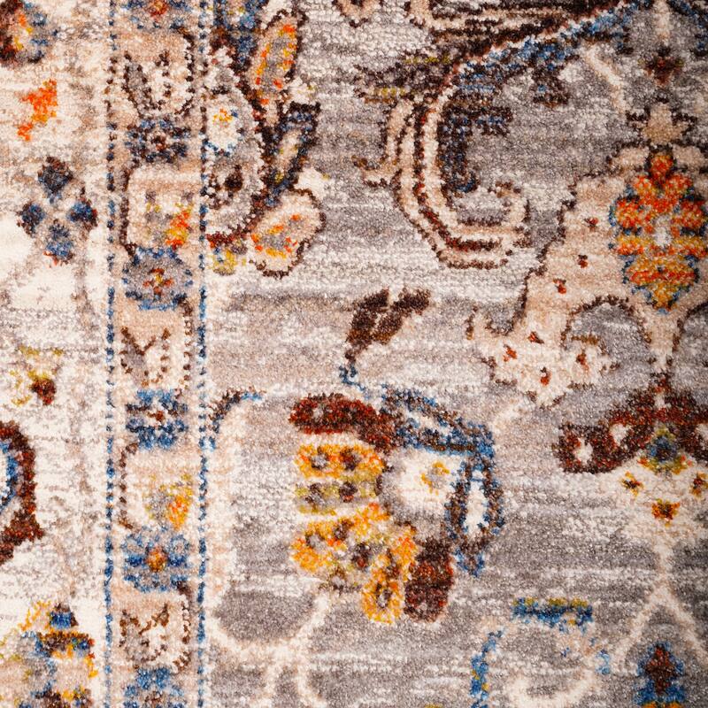 Arcelina Nuulyn Gray Oriental Polyester Area Rug