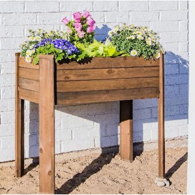 Zylina Raised Garden/ Planter- Dark Brown - 34 x 19 x 31