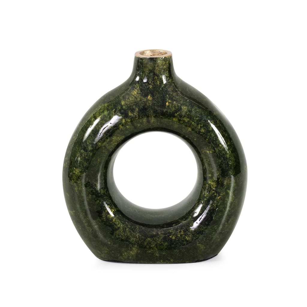 Renaldi Emerald Gold Round Vase- Medium