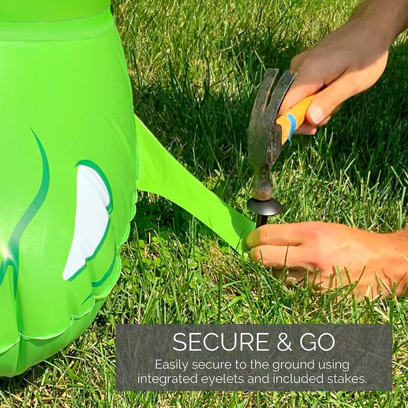 Humongous Inflatable Dinosaur Outdoor Water Sprinkler - 85" - Neon Green
