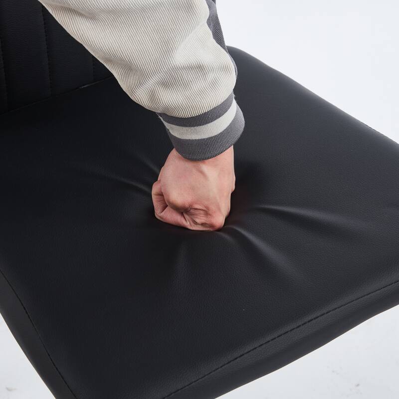 Modern Dining Chairs Stylish Dining Chairs with Gold Legs and Black Seats, for Dining Rooms, Black, Set of 4