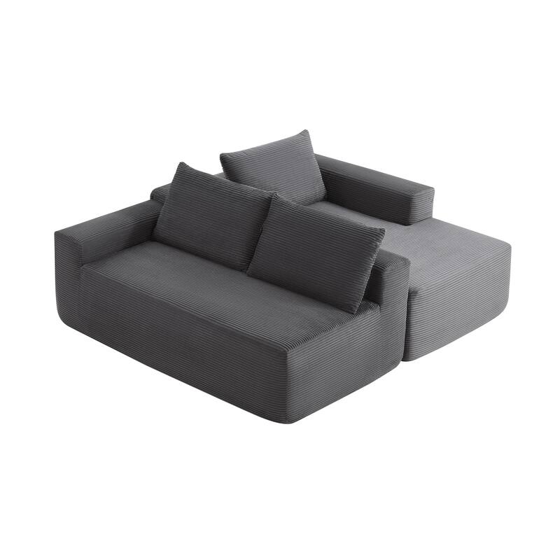 105" Cloud Sectional Couch with L-Shape Chaise,Modern Modular Sofa with Deep Seat, Upholstered Couches for Living Room