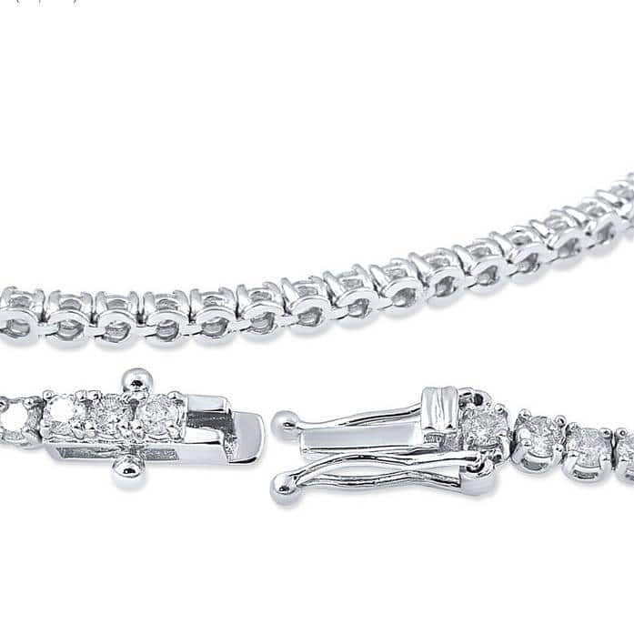 3ct Round Diamond Tennis Bracelet White Gold Women's 7"
