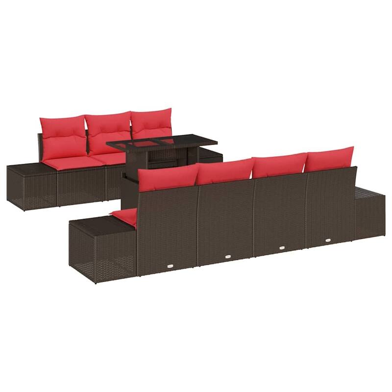vidaXL 8 Piece Garden Sofa Set with Cushions - 115.8×24.4×27.2