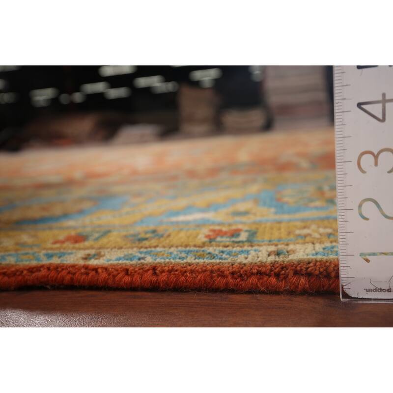 Orange Heriz Serapi Oriental Area Rug Hand-Knotted Wool Carpet - 9'0"x 11'9"