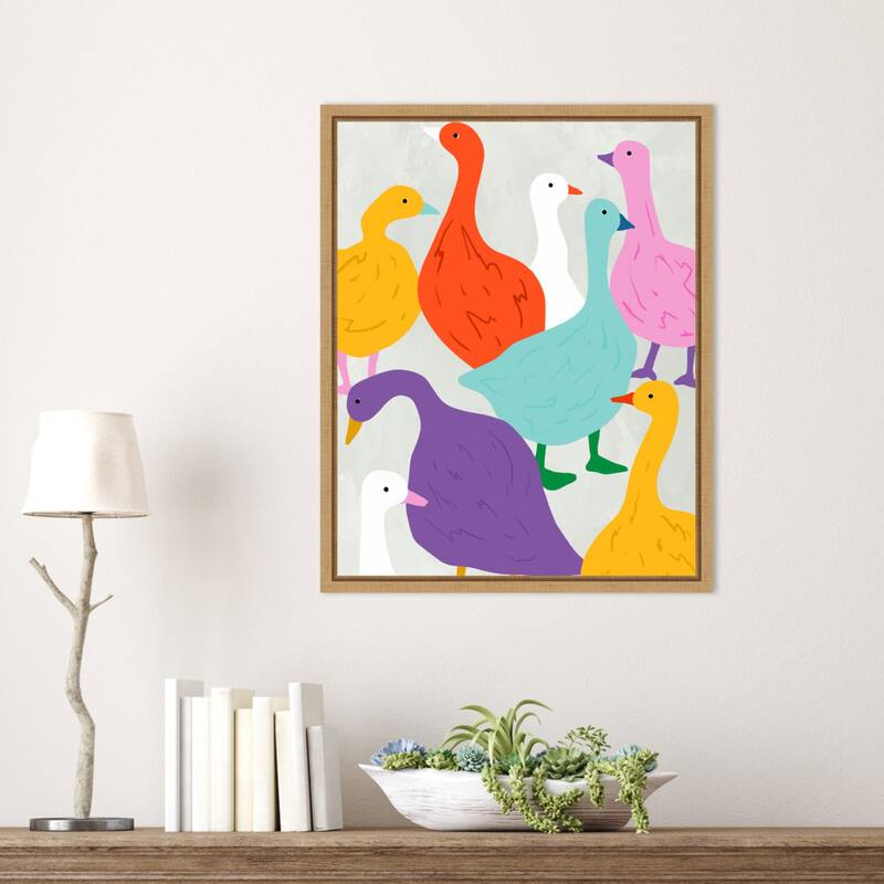 Duck Around a Find Out by Uma Gokhale Framed Canvas Wall Art