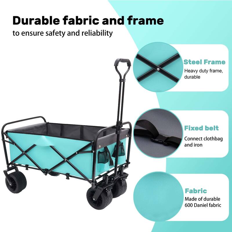 3.1 cu ft. Steel Foldable Wagon Cart
