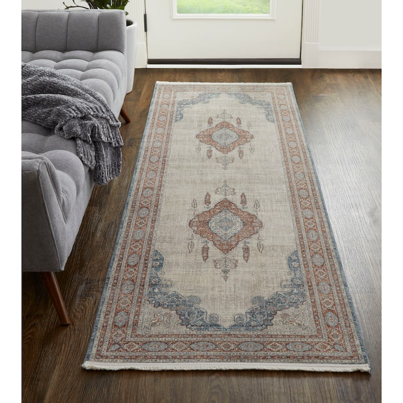 Grand Bazaar Gilford Machine Made Medallion Transitional Area Rug