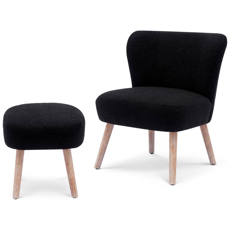 Boucle Polyester Upholstered Living Room Set - Stain Resistant (2-Piece Set)