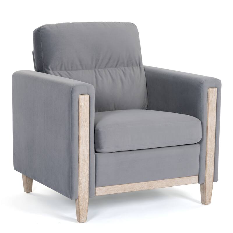 Stylish Living Room Sofa with High-Resilience Foam and Rubber Wood Legs - Easy Assembly