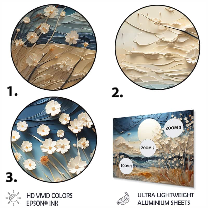 Designart "Clouds Prairies Collages VI" Modern Metal Wall Art