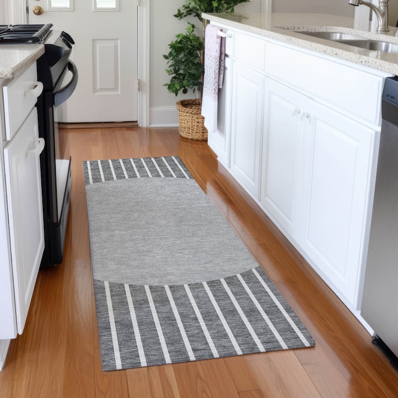 Premium Washable Super Soft Modern Zen Mayfield Rug - Gray - 2'3" x 7'6"