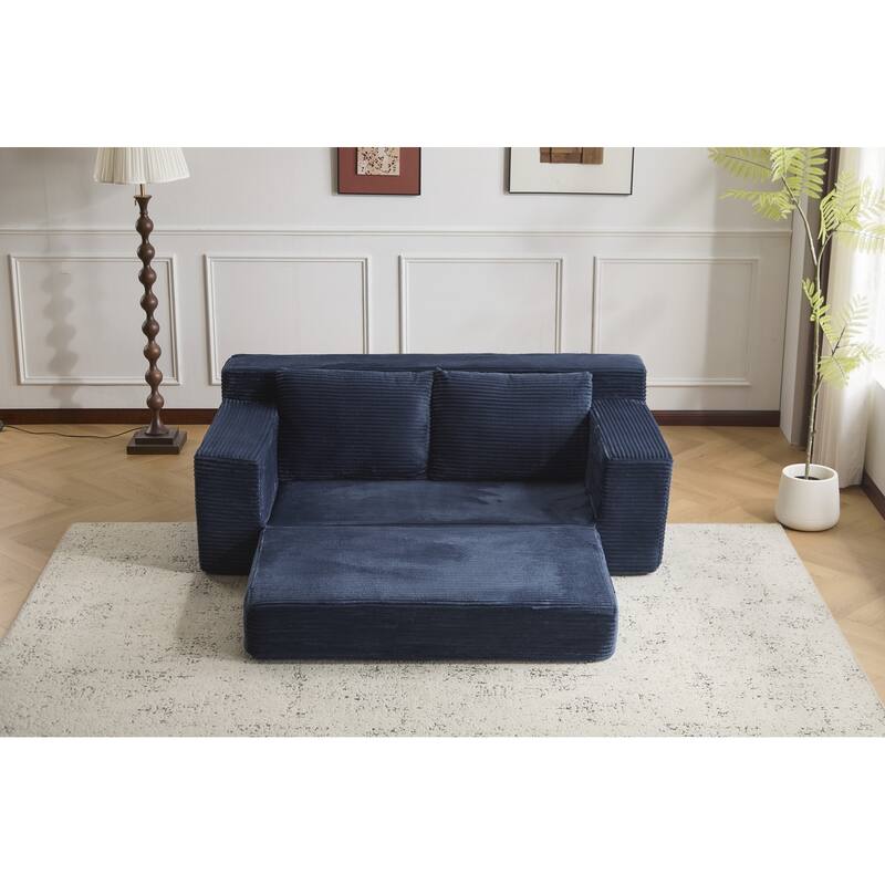 Loveseat Sofa, Comfortable Deep Seat Sofa Bed, Modern Small Corduroy Couch for Living Room Bedroom