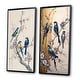 preview thumbnail 3 of 6, Designart "Multicolor Birds On Plum Blossoms Tree" Bird Framed Wall Set Of 2 For Home Decor